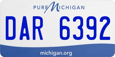 MI license plate DAR6392