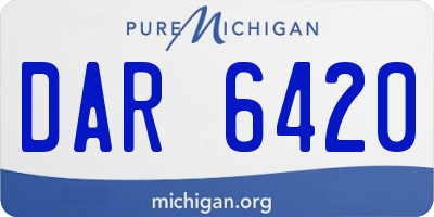 MI license plate DAR6420