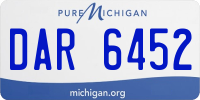 MI license plate DAR6452