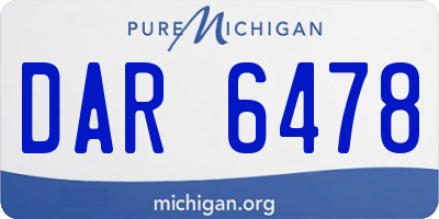 MI license plate DAR6478