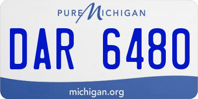 MI license plate DAR6480