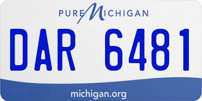 MI license plate DAR6481