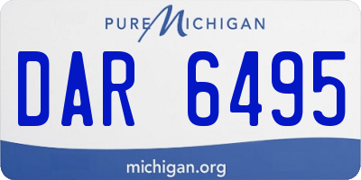 MI license plate DAR6495