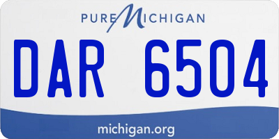 MI license plate DAR6504