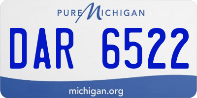 MI license plate DAR6522