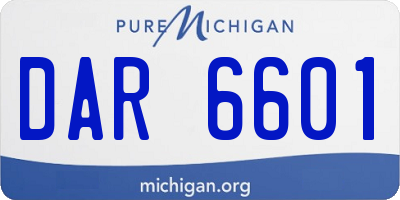 MI license plate DAR6601