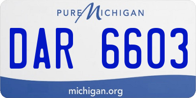 MI license plate DAR6603