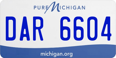MI license plate DAR6604