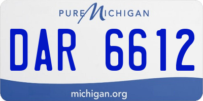 MI license plate DAR6612