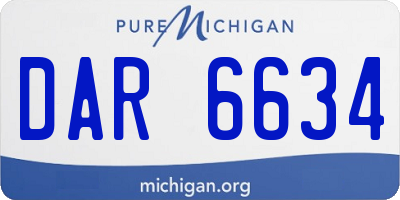 MI license plate DAR6634