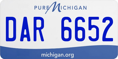MI license plate DAR6652