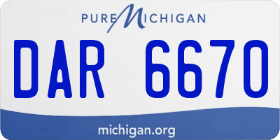 MI license plate DAR6670