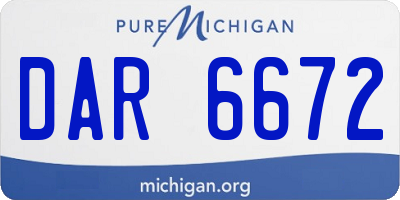 MI license plate DAR6672