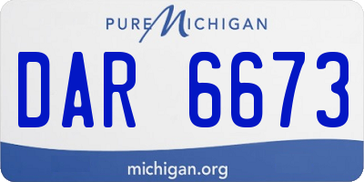 MI license plate DAR6673