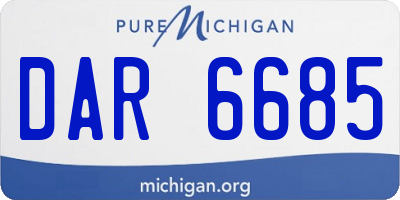 MI license plate DAR6685