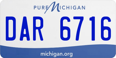 MI license plate DAR6716