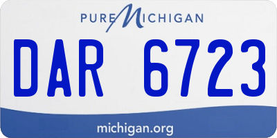 MI license plate DAR6723