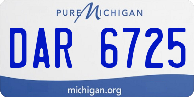 MI license plate DAR6725