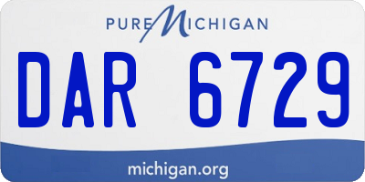 MI license plate DAR6729