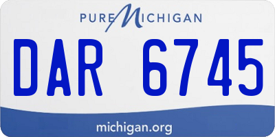 MI license plate DAR6745