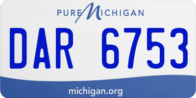 MI license plate DAR6753