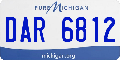 MI license plate DAR6812