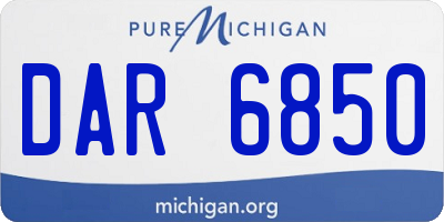 MI license plate DAR6850