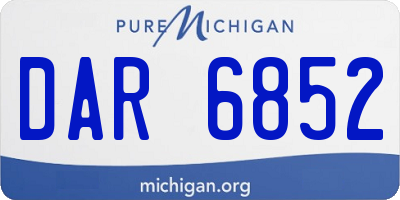 MI license plate DAR6852