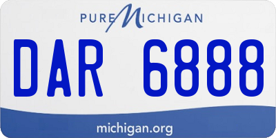 MI license plate DAR6888