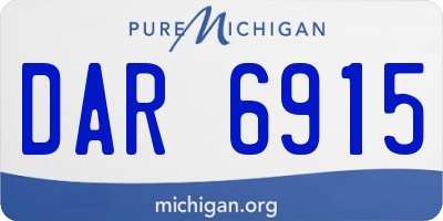 MI license plate DAR6915