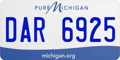 MI license plate DAR6925