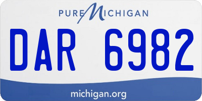 MI license plate DAR6982