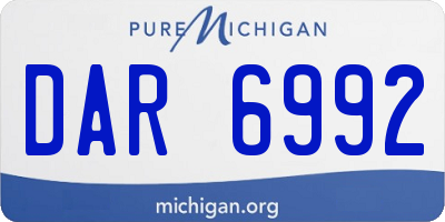 MI license plate DAR6992
