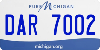 MI license plate DAR7002