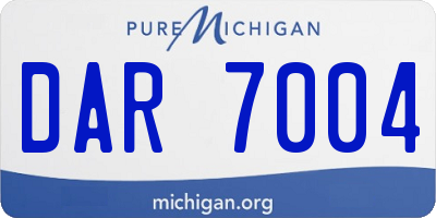 MI license plate DAR7004