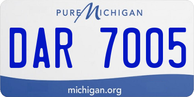 MI license plate DAR7005