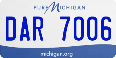 MI license plate DAR7006