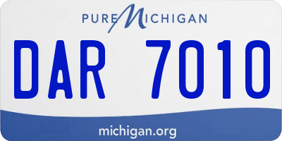 MI license plate DAR7010