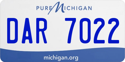 MI license plate DAR7022