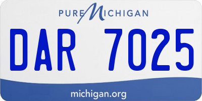 MI license plate DAR7025