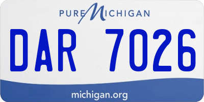 MI license plate DAR7026