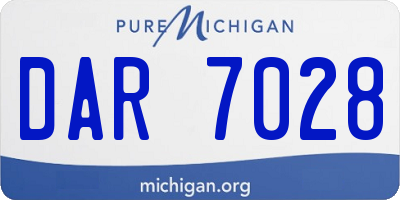 MI license plate DAR7028