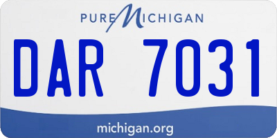 MI license plate DAR7031