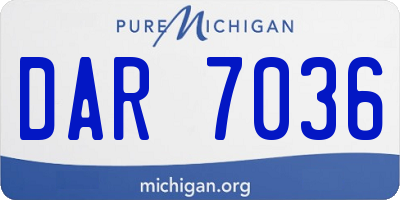 MI license plate DAR7036