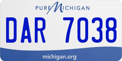MI license plate DAR7038