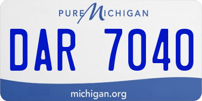 MI license plate DAR7040