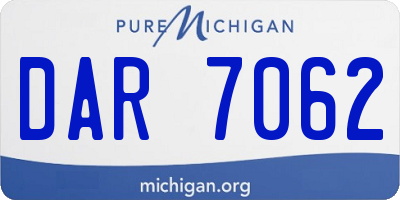 MI license plate DAR7062