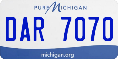MI license plate DAR7070