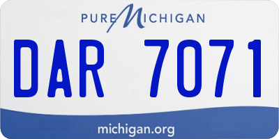 MI license plate DAR7071