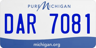 MI license plate DAR7081
